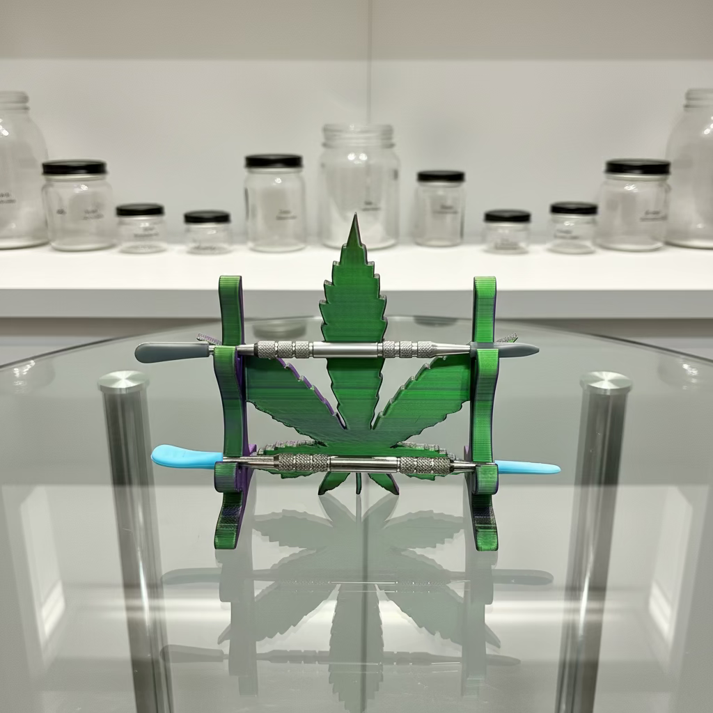 Multicolor Dabber Stand (Green & Purple)