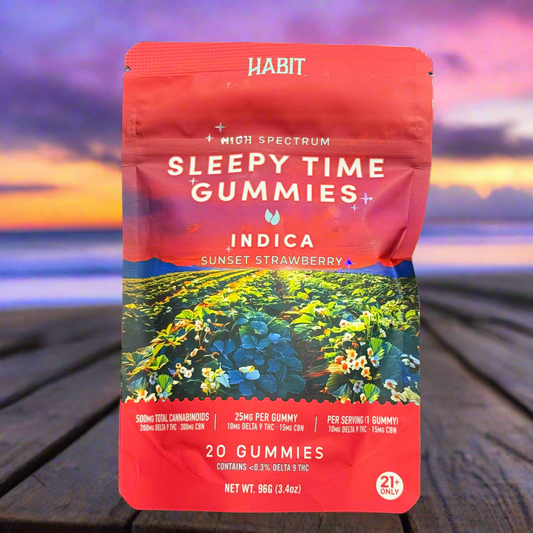 Habit Gummies - Sunset Strawberry Indica (20 Pcs, 10MG D9 THC per Gummy)