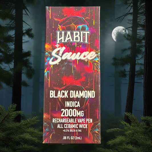 Habit Sauce - Black Diamond Indica (2000mg THCA) Recharable Vape Pen
