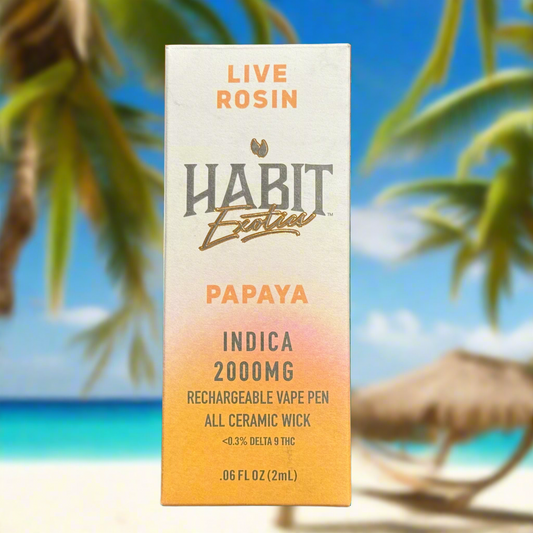 Habit Exotic - Papaya Indcia (2000mg THCA) Recharable Vape Pen