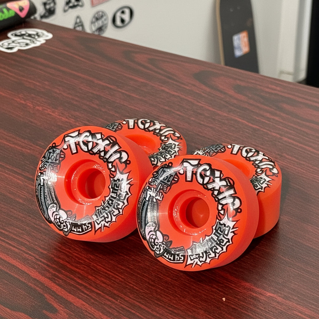 Toxic Skateboards – Effect Superthane Wheels (54mm 101a Orange Retro 4-Pack)