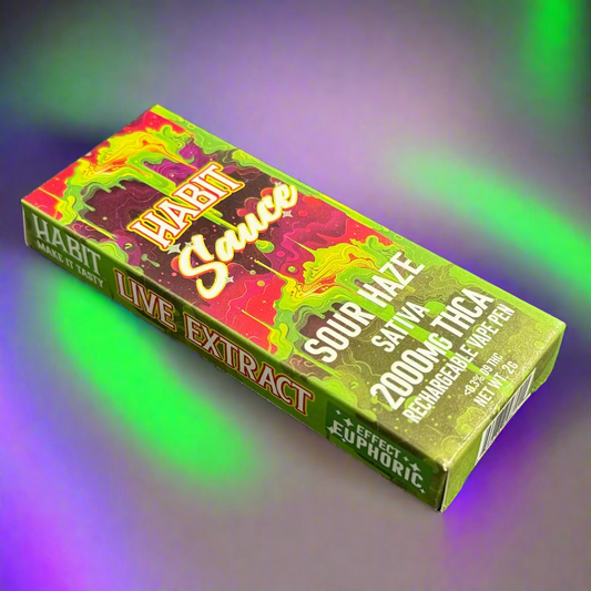 Habit Sauce - Sour Haze Sativa (2000mg THCA) Recharable Vape Pen