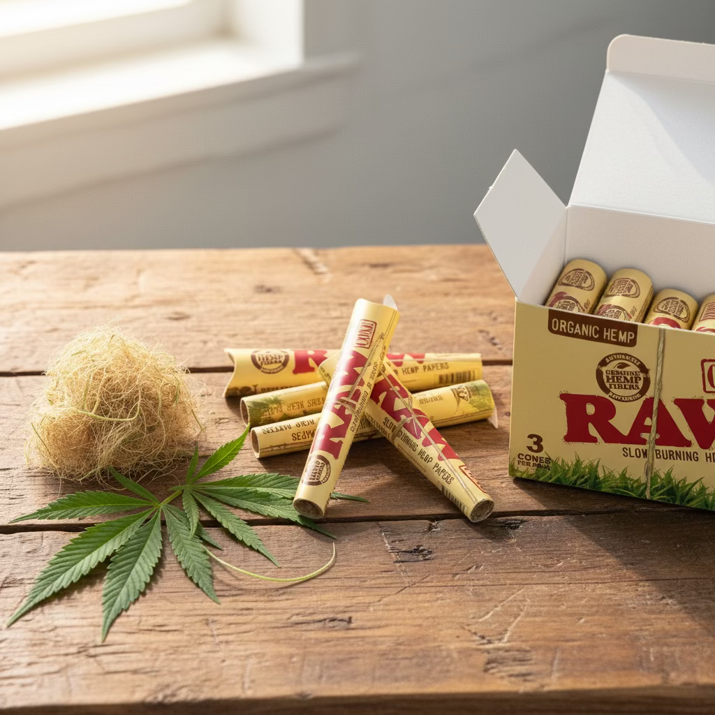RAW King Size Cone - Slow Burning Organic Hemp Papers (3 Cones)