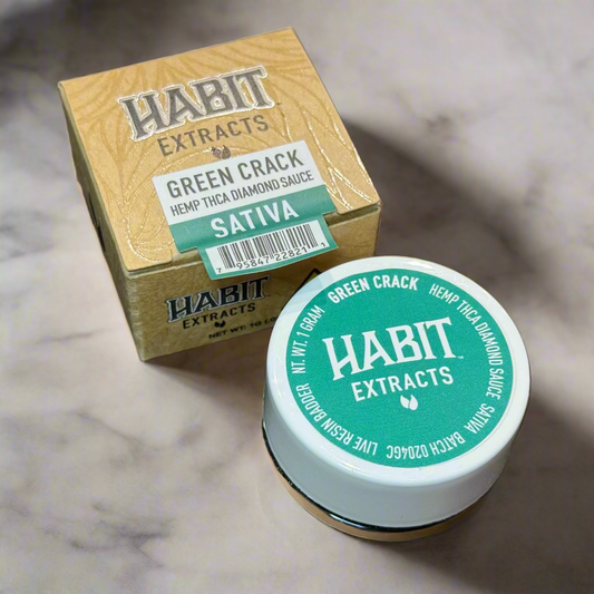 Habit Extracts - Hemp THCA Diamond Sauce Sativa - Green Crack (Live Resin Diamonds in Sauce 1 Gram)